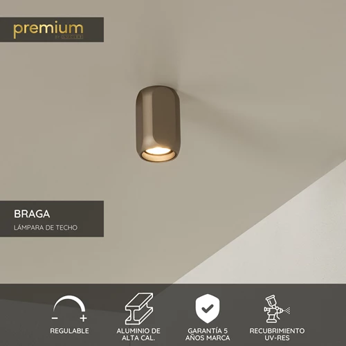 Lucide BRAGA - Lámpara de techo - 1xGU10 - Café | Premium - USP